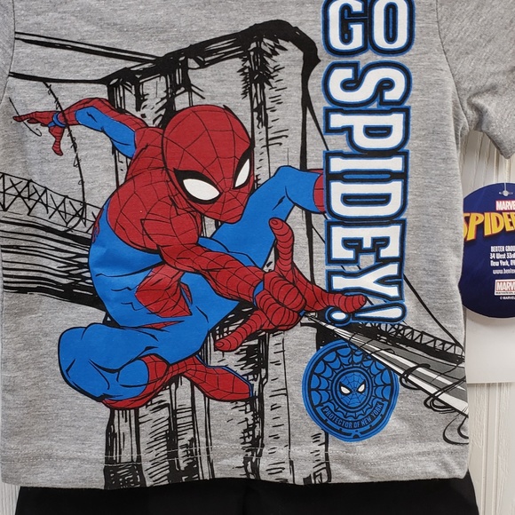 2T infant boy toddler spiderman short set - Picture 2 of 3